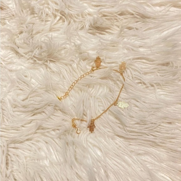 Gold Hamsa Hand Anklet - Picture 1 of 1